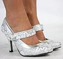 Womens Bridal Silver Satin Party Ladies Wedding Shoes Size 4 5 6 7