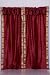Pair Maroon sari curtains with attached valance