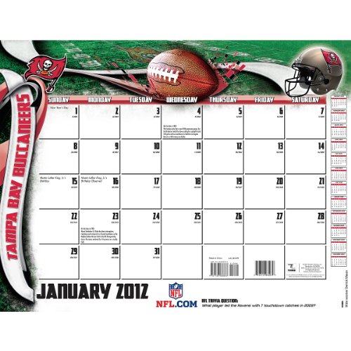 Turner Tampa Bay Buccaneers 2012 22x17 Desk Calendar