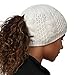 TrailHeads Ponytail Hat | Cable Knit Winter Beanie for Women - Wintry White