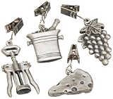 Prodyne TW-25-W Wine and Cheese Pewter Tablecloth Weights, Set of 4