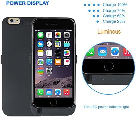 iPhone 6 Battery Case, [New Release] iCrown(TM) 3000mAh Ultra Slim Backup Power Bank External Battery charging Case Cover Charger For 4.7 inch iPhone 6 (Black)