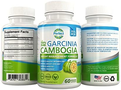100% Pure Garcinia Cambogia Extract with 75% HCA - Weight Loss Formula - 500mg - 60 Capsules