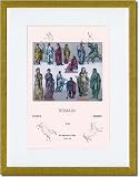 Gold Framed/Matted Print 17x23, Roman Civil Costumes