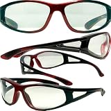 SAFETY GLASSES TITAN INTEGRITY UV400 SUNGLASSES ANSI Z87.1 EYE PROTECTION TWO TONE RED/BLACK FRAME