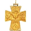 14K Yellow Gold Four Way Cross Pendant - 28.00x23.50mm