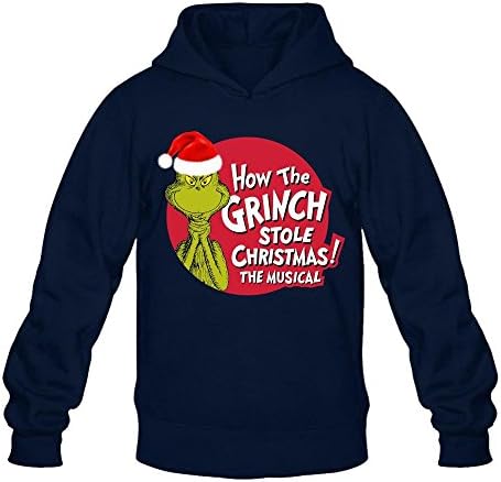D EVSSL How The Grinch Stole Christmas Men's Long Sleeve Pullover Hoodies/Sweatshirt
