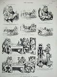 1882 Art Caricature Germany Horse Cart Cravat Costume