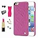 iPhone6 Plus Case , FLOVEME [Hidden Mirror Series] Cards Holder and Kickstand Back Cover for Apple iPhone6 Plus 5.5 inch - Rose Red