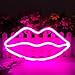 MorTime Lip Shaped Neon Signs, LED Neon Light for Party Supplies, Girls Room Decoration Accessory, Table Decoration, Children Kids Gifts