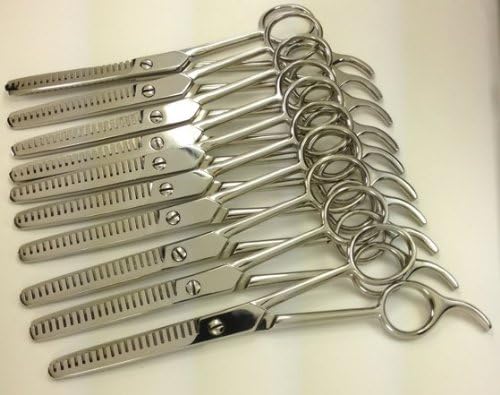 10 PCS 6.5" Professional Barber Double Stainless Steel Thinning Shears