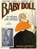 2.75inch x 2 inch (7.5cm x 5cm) Fridge Magnet Sheet Music Baby Doll