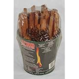 GIFT SET - Fireplace Hearth Woodstove Fire Starter Collection - GREEN METAL BUCKET PAIL by Aiden's Hearth