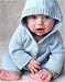 Beba Bean - Baby Cotton Knit Hoodie Sweater with Vintage Details, Blue or Pink