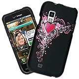 New Premium Rubberize Texture Heart on Black Design Skin Case Cover For Sam ....