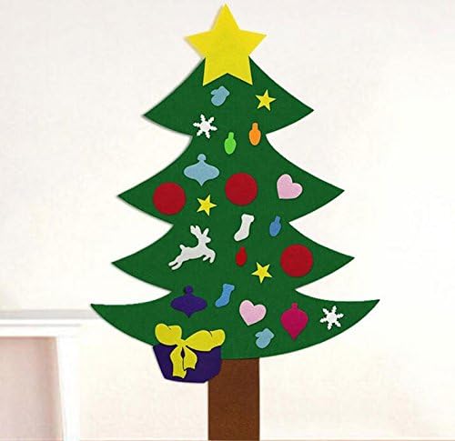 Taoyuxuan 3.2ft New Deluxe Felt Christmas Tree Children Toddler Kids UK Christmas Felt Tree Door Wall Hanging Preschool Craft Fuzzy Felt