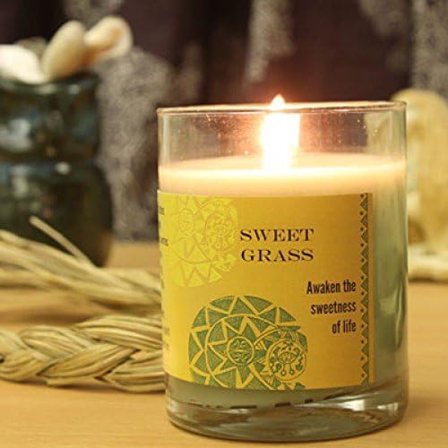 Coventry Creations Sacred Sweet Grass Blessed Herbal Glass Candle Sold By Sacred Tiger