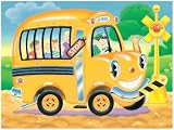 Great American Puzzle Factory Happy School Bus 24 Piece Interactive Puzzle