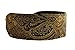 Luxurious Bohemian Rich Silk Gold and Copper Damask Paisleys Brocade on black