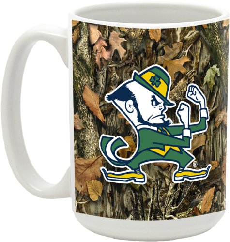 NCAA University of Notre Dame 15-Ounce Camouflage Series Ceramic Mug