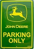John Deere Parkeing Only - Aluminum Tractor Sign Color Green and Yellow 12 inch x 18 inch