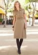 Shirred Pont&eacute; Knit Dress