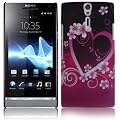 Rosa Liebes Herzen Harte R�ckschale f�r Sony Xperia S LT261 Mit Displayschutz