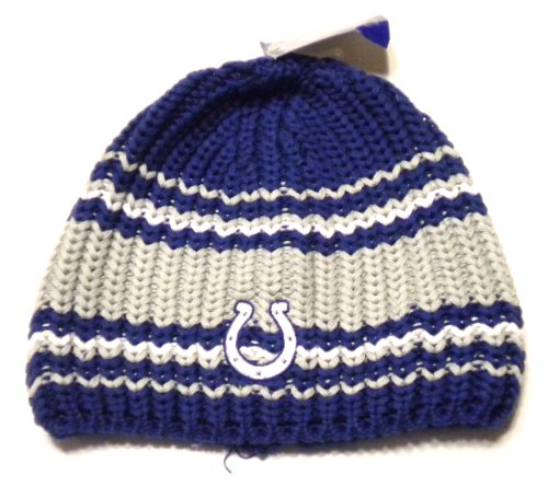 Indianapolis Colts Reebok Cable Striped Knit Beanie Hat
