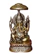 Lord Ganesha Brass Statue Seated in Abhaya Mudra Hinduism Gods 13 Inch