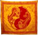 Alterras - 100% Baumwolle-Dekortuch: Yin Yang Drachen (LxB: 245x210cm)