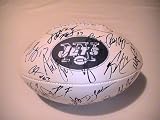 2011 NEW YORK JETS TEAM SIGNED AUTOGRAPHED FOOTBALL MARK SANCHEZ , DARRELLE REVIS COA + HOLOGRAM