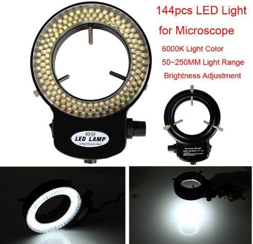 144 LED Ring Light Adjustable illuminator Lamp Light Adjustable Brightness For Stereo Microscope UK Adapter by Oxford Street