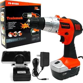 Trademark 18V Cordless Drill W/ Led Light And Extras