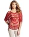 Willow & Clay Women's Crochet Sweater, Antique Red, Small