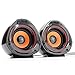 WESDAR Computer Speakers, 3.5mm USB Powered Subwoofer PC Speakers for Desktop Laptop Notebook, Pack of 2 (Orange)