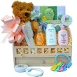 Sweet Baby Bath Time Sampler with Teddy Bear For Boys or Girls