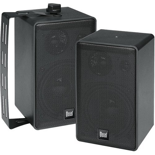 Dual LU40PB 3-Way 4-Inch Indoor/Outdoor Satellite Speakers, Black (Pair)