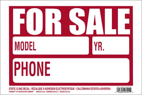 For Sale Sign Static Cling