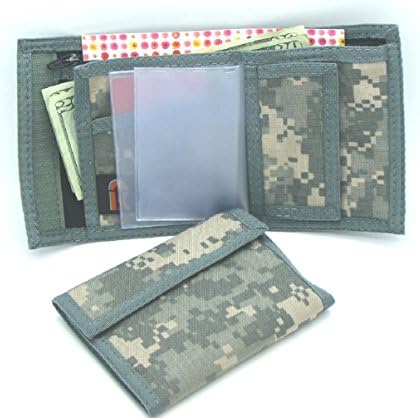 MEN'S CALIFORNIA WALLET . BIFOLD w/ INSIDE VELCRO POCKET . ACU . Made in U.S.A.