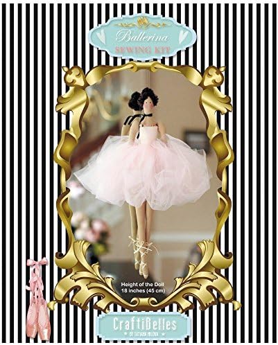 DIY Sewing Kit "Ballerina", Fabric Doll (Sewing Patterns, Fabrics, Instructions, Accessories)