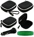 Black Nylon Ultra Slim Hard Shell Bluetooth Carrying Case + USB 12V Car Charger for Aliph Jawbone and Aliph Jawbone II