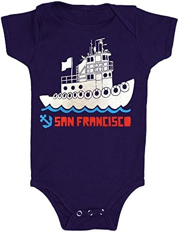 Gnome Enterprises San Francisco Tugboat Baby Onesie 12-18 Months Navy