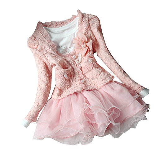 Weixinbuy Kids Girls 2 Piece Cardigan Clothes TuTu Dress Outfit