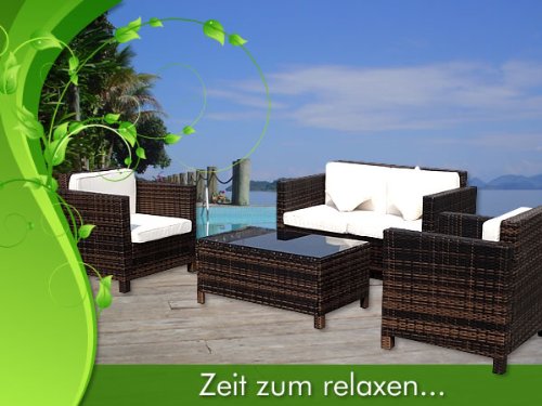 POLY RATTAN GARTENSET GARTENMÖBEL