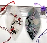 Lucore Leaf Bookmarks -Made of Real Leaves - 2 Pcs Cherry Blossom Tree Lucky Charm, Ornament, Hanging & Wall Decor, Art Decoration