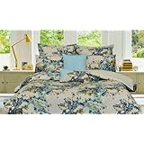 Tribeca Living Casablanca 5-Piece Cotton Floral Duvet Cover Set, Queen