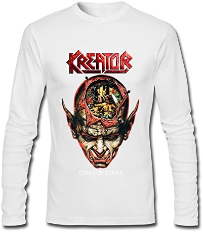 FANNG Men's Kreator Face Logo Long Sleeve T Shirts White XL