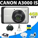 Canon Powershot A3000 A-3000 Is Digital Camera + 4gb Deluxe Kit