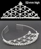 Silver Tone Bridal Wedding Swarovski Crystal Pearl Tiara T94