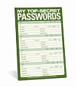 Knock Knock Classic Note Pad: My Top-Secret Passwords (Pack of 6)
